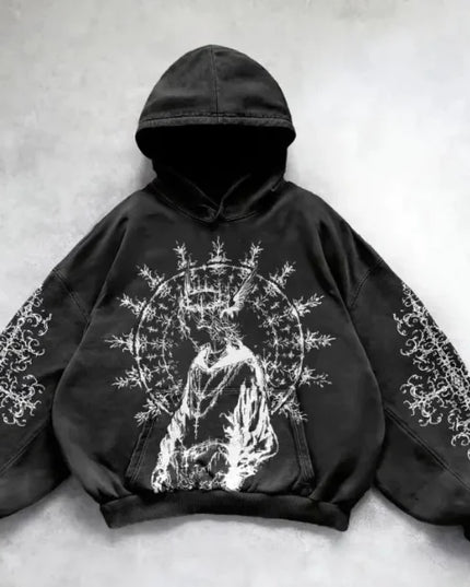 Hooded Printed Hip Hop Y2G Streetwear Sweatshirt