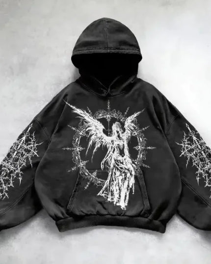 Hooded Printed Hip Hop Y2G Streetwear Sweatshirt