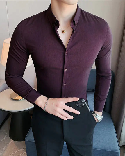 Dark Stripes Slim-fit Business Shirt