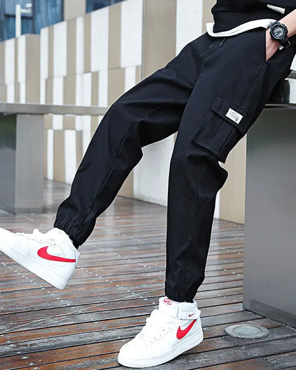 Men's Japanese Streetwear Cargo Pants with Cuffs