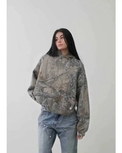 Unisex Camouflage Retro Hip-Hop Hoodie