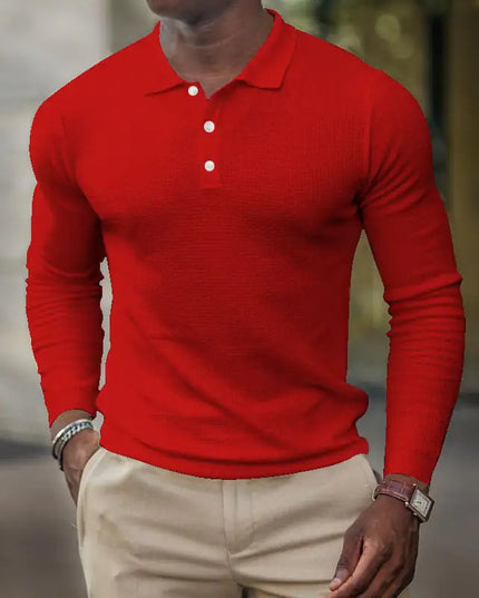 Business Casual Long-Sleeved Polo Shirt