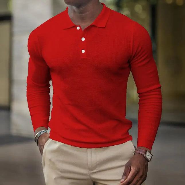 Business Casual Long-Sleeved Polo Shirt
