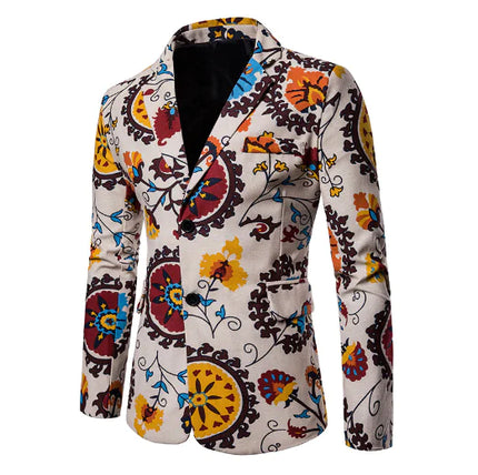 Men's African Print Suit for Nightclub Wear