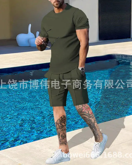 Men's 3D Printed Casual Streetwear Shorts & T-Shirt