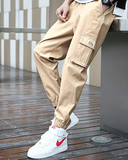 Men's Japanese Streetwear Cargo Pants with Cuffs