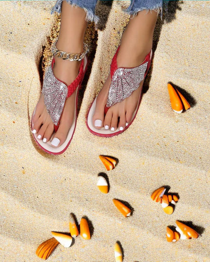 European American Style Woven Flat Casual Sandals