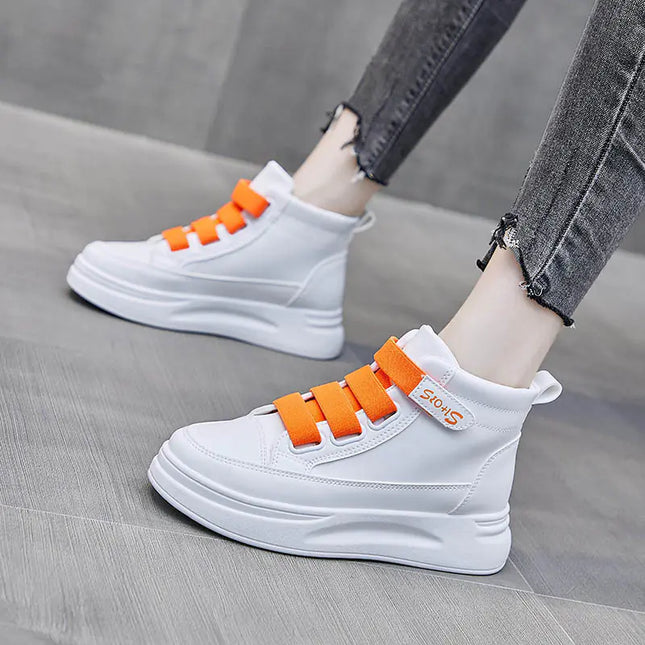 Ins Korean Style High-Top White Sneakers for Women