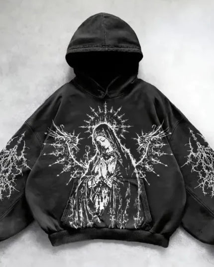 Hooded Printed Hip Hop Y2G Streetwear Sweatshirt