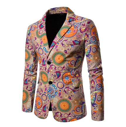 Men's African Print Suit for Nightclub Wear