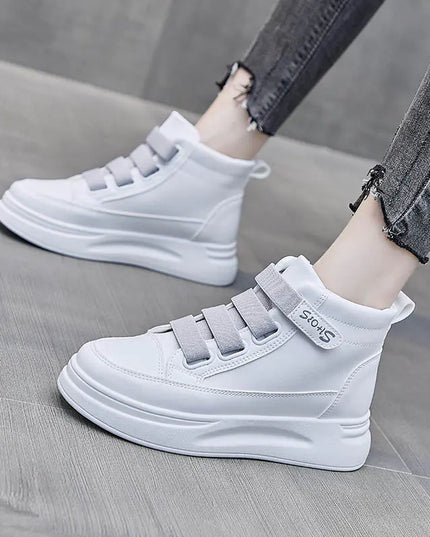 Ins Korean Style High-Top White Sneakers for Women