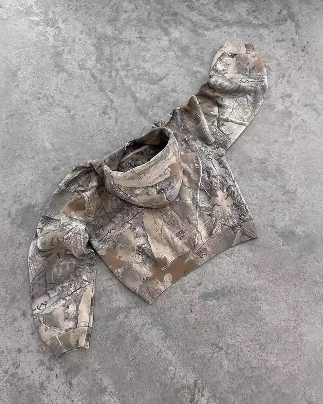 Unisex Camouflage Retro Hip-Hop Hoodie