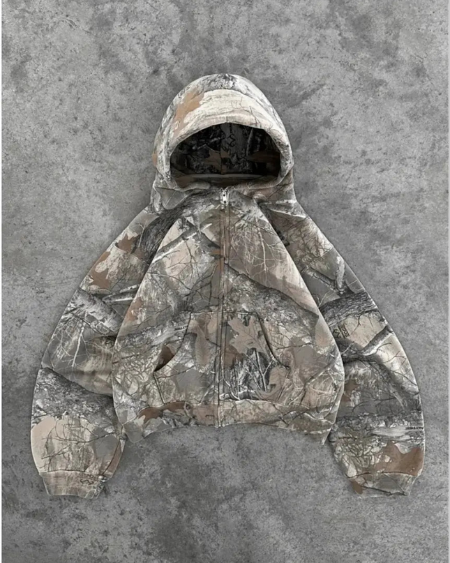 Unisex Camouflage Retro Hip-Hop Hoodie