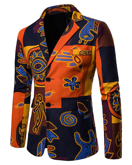 Men's African Print Suit for Nightclub Wear