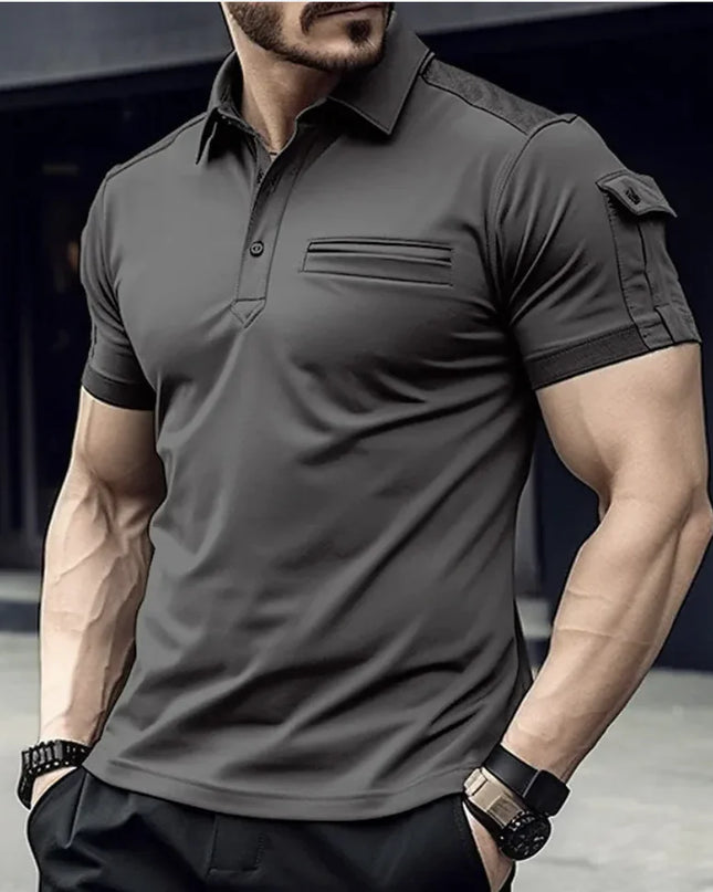 Men's Muscle Exercise Polo Shirt