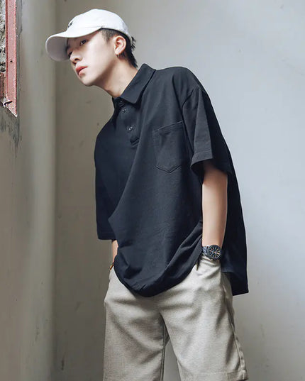 Trendy Loose Fit Polo T-Shirt in Street Style