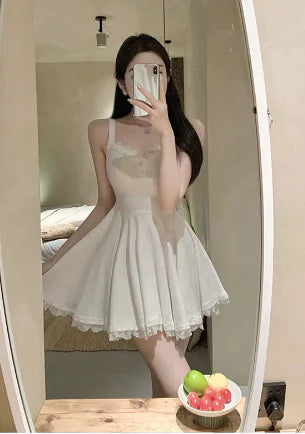Summer Black Ruffled Slim-Fit Sexy Camisole Dress