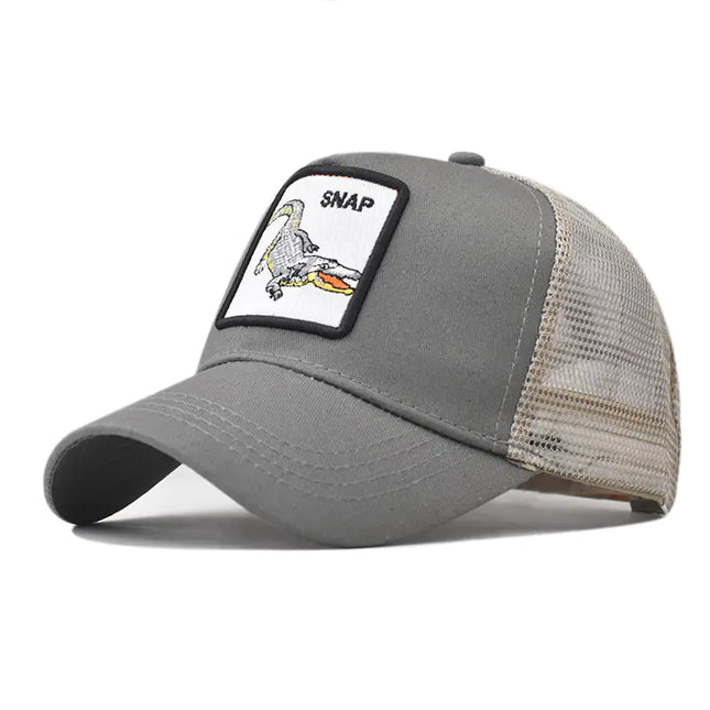 Spring Animal Embroidery Snapback Cap for Streetwear