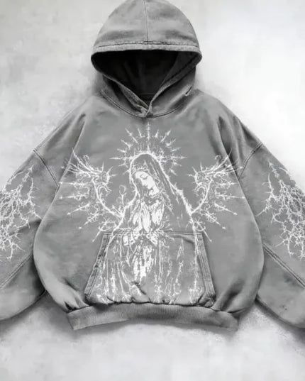 Hooded Printed Hip Hop Y2G Streetwear Sweatshirt