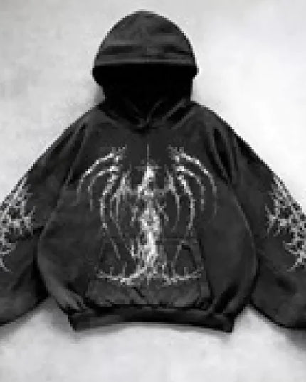 Hooded Printed Hip Hop Y2G Streetwear Sweatshirt