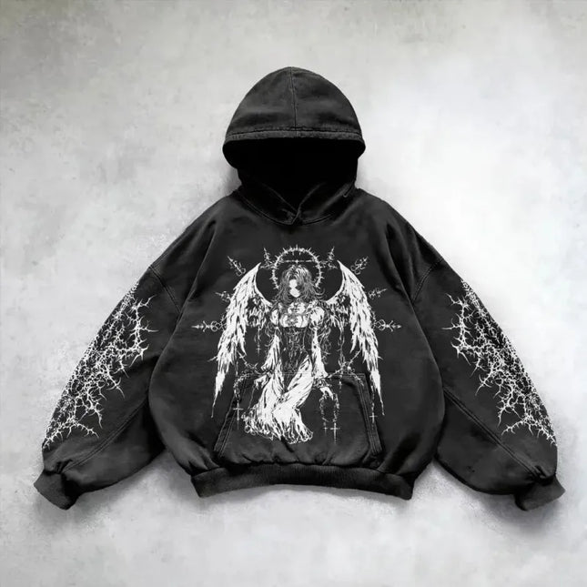 Hip Hop Y2K Printed Hoodie