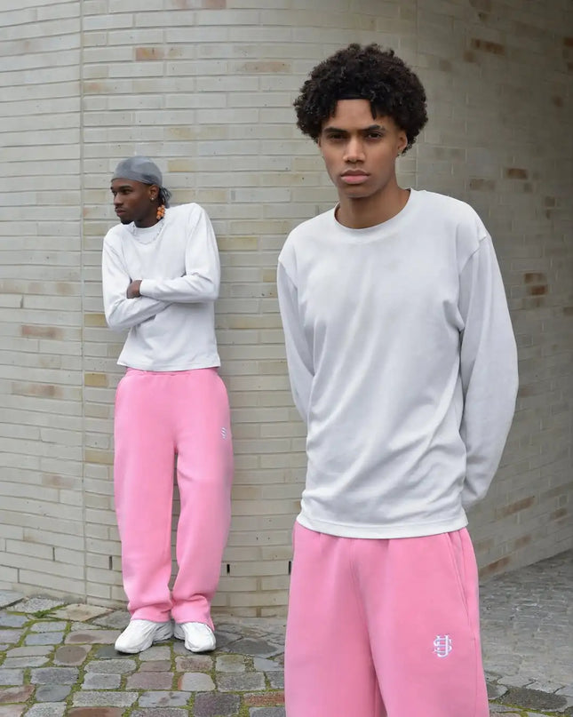 Y2K Fashion Jogger Sweatpants Loose Embroidery Labeled Open Leg Wide Leg Pants Trendy Pocket Couple Straight Pants Men's Hoodie