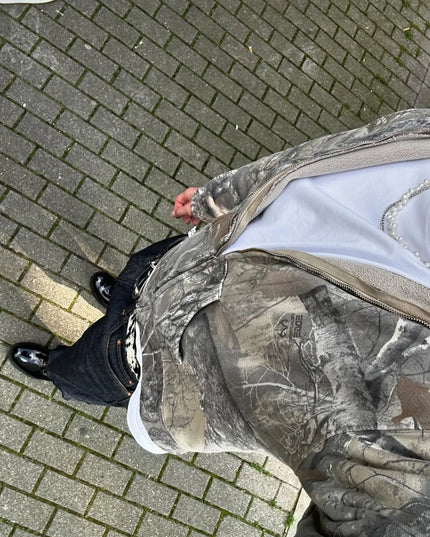 Y2K Retro zip up Hoodie Camouflage