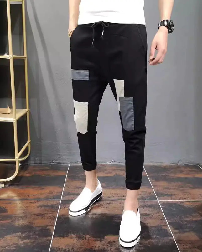 Color-Block Reflective Street Style Long Pants for Women