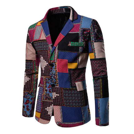 Men's African Print Suit for Nightclub Wear
