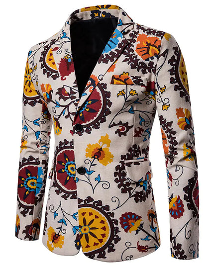 Men's African Print Suit for Nightclub Wear