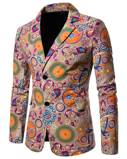 Men's African Print Suit for Nightclub Wear