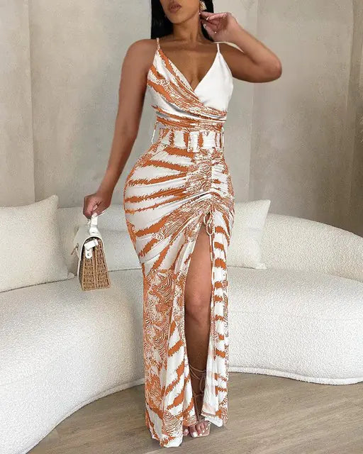 Women's Spring Summer 2023 Casual V-Neck Dress