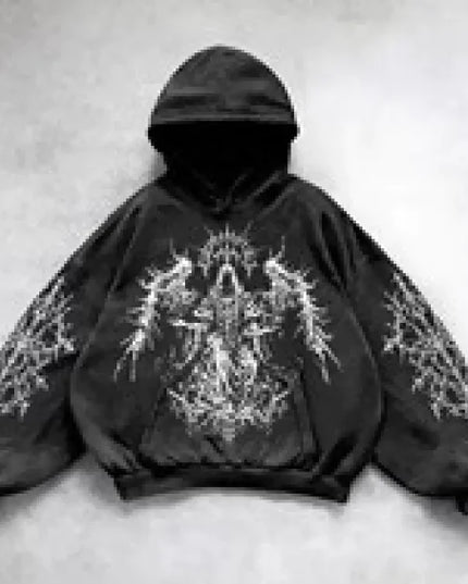 Hooded Printed Hip Hop Y2G Streetwear Sweatshirt