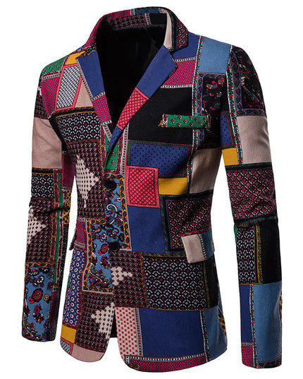 Men's African Print Suit for Nightclub Wear