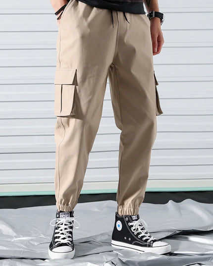 Men's Japanese Streetwear Cargo Pants with Cuffs