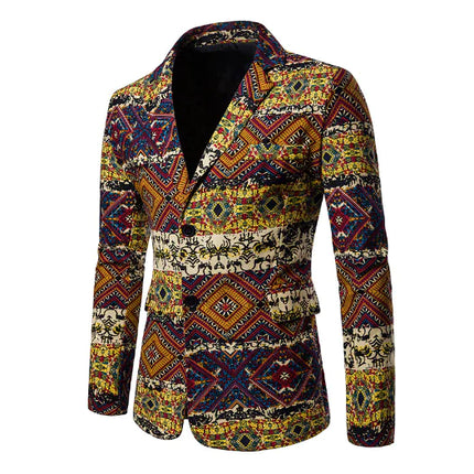 Men's African Print Suit for Nightclub Wear