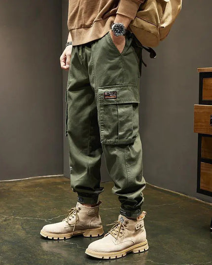 Camouflage Cargo Pants with Tapered Cuffs