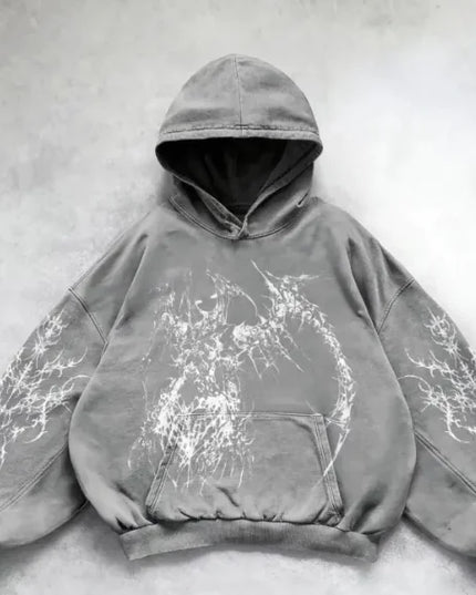 Hooded Printed Hip Hop Y2G Streetwear Sweatshirt