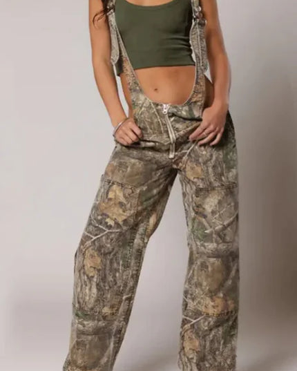 Y2K Denim Overalls with Pockets - Loose Fit Jumpsuit for Women, Streetwear Style