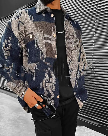 Plaid Men's Long Sleeve Shirt Jacket