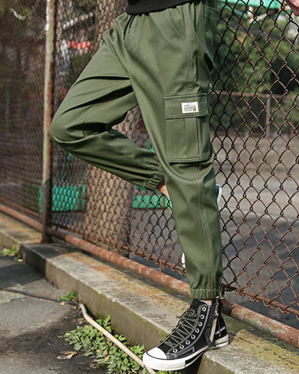Men's Japanese Streetwear Cargo Pants with Cuffs
