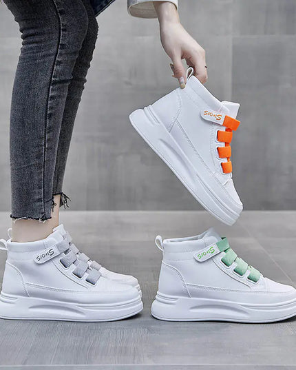 Ins Korean Style High-Top White Sneakers for Women