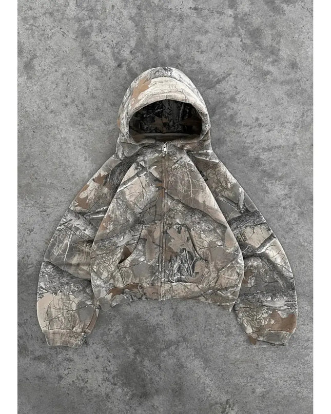 Unisex Camouflage Retro Hip-Hop Hoodie