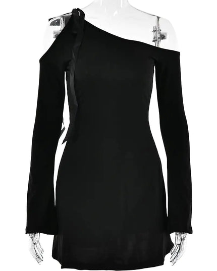 High Waist Long Sleeve Stitching Dress