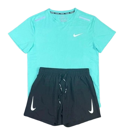 Ensemble Short/T-shirt Nike Running - Bleu cyan
