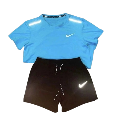 Ensemble Short/T-shirt Nike Running - Bleu cyan