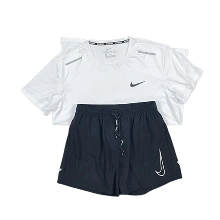 Ensemble Short/T-shirt Nike Running - Blanc