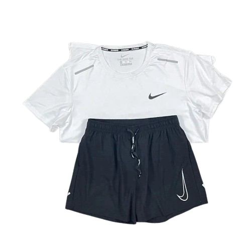 Ensemble Short/T-shirt Nike Running - Blanc