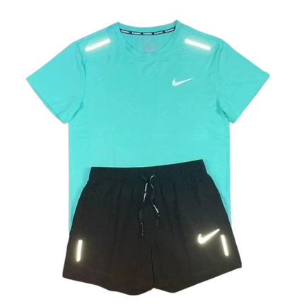 Ensemble Short/T-shirt Nike Running - Bleu cyan