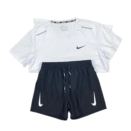 Ensemble Short/T-shirt Nike Running - Blanc